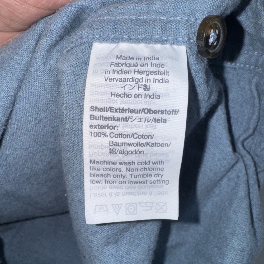 J. Crew Heavyweight workshirt Shirt Blue XXL Chamois Cloth Mens Button Up AF849 - Picture 5 of 9